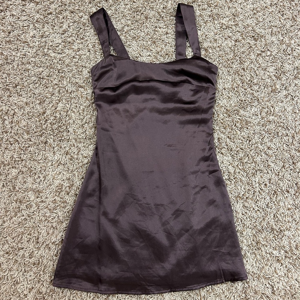 Peppermayo brown mini satin dress size 2!